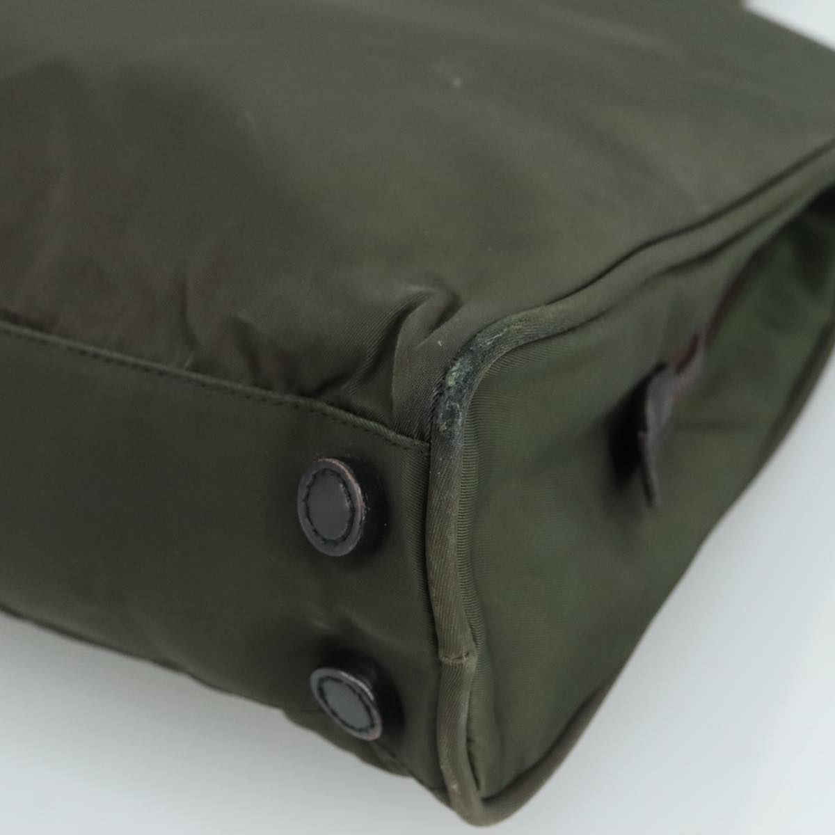 PRADA Tote Bag Nylon Khaki Auth bs21656