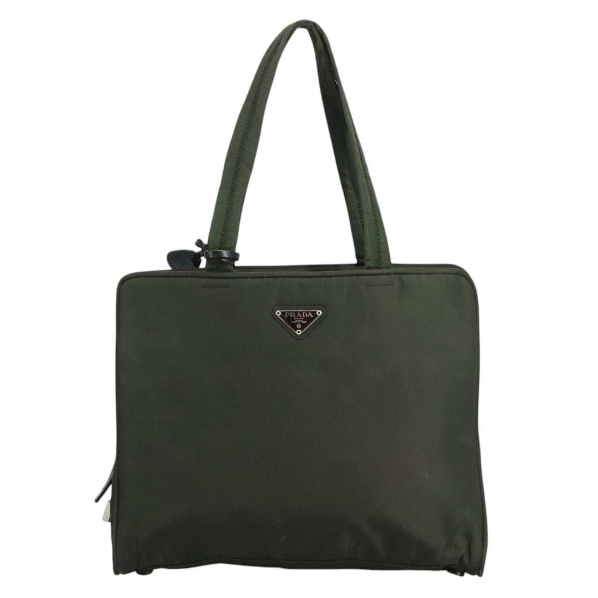 PRADA Tote Bag Nylon Khaki Auth bs21656