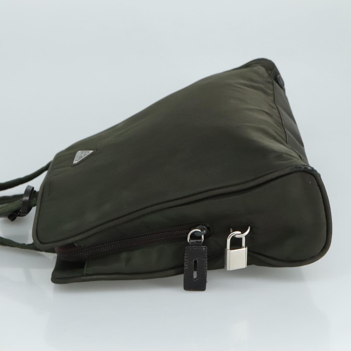 PRADA Tote Bag Nylon Khaki Auth bs21656