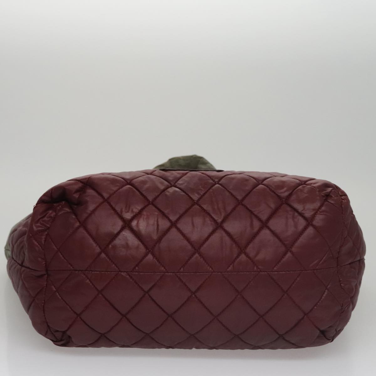 CHANEL Cococoon Tote Bag Nylon Wine Red Silver CC Auth bs21665