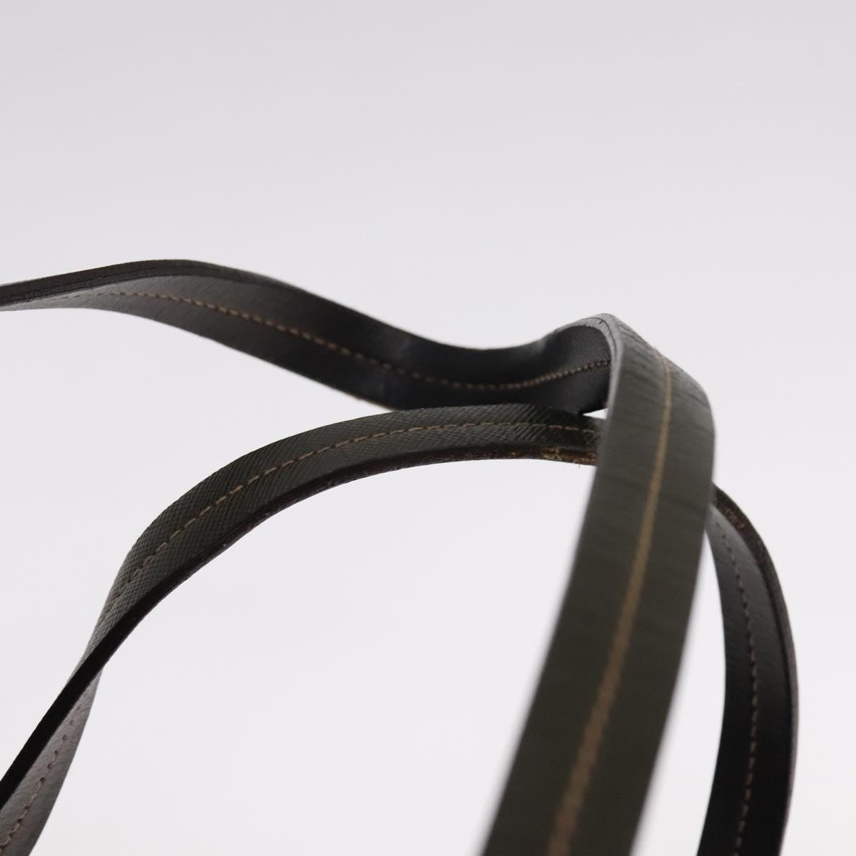 PRADA Boston Bag Nylon Khaki Gold Auth bs21678