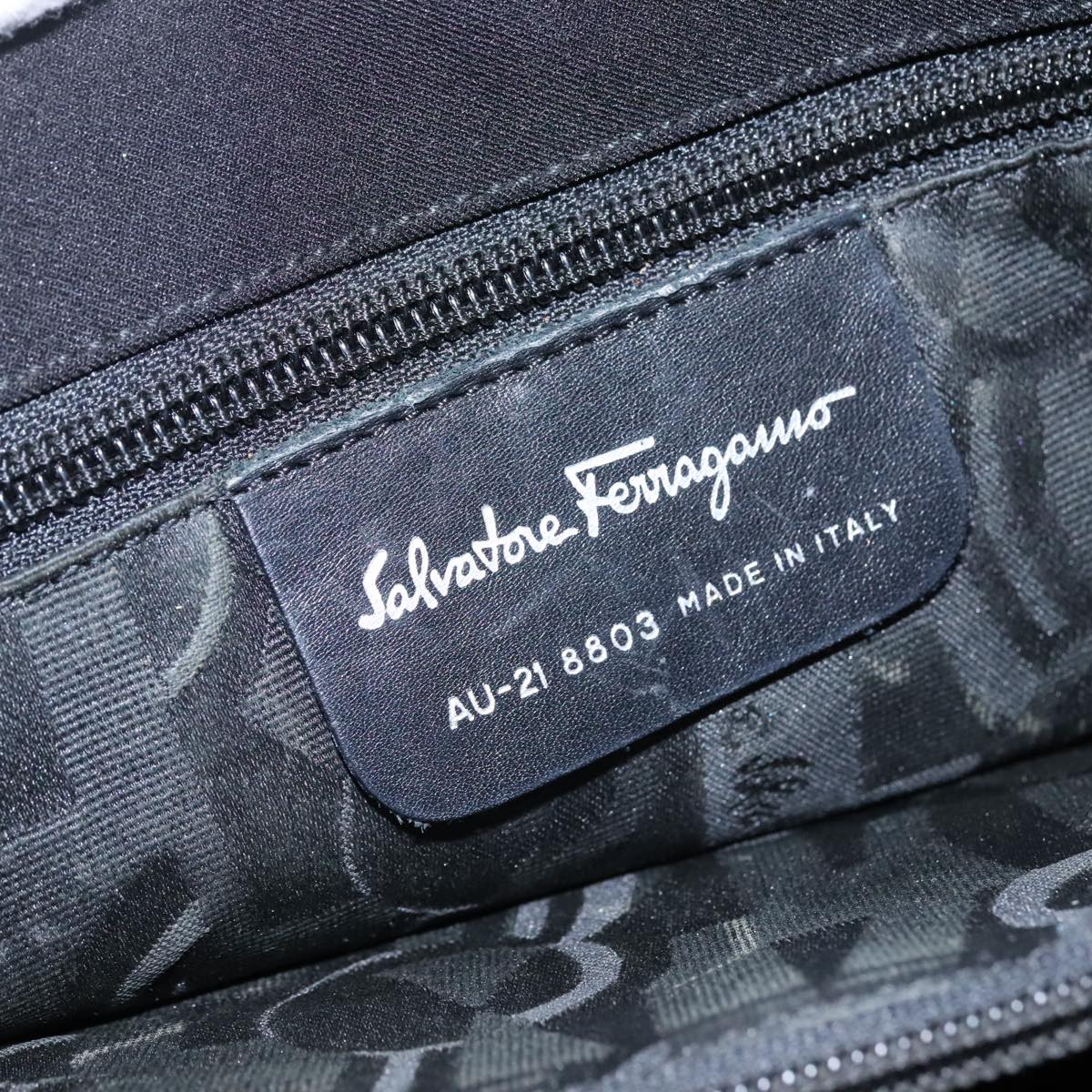 Salvatore Ferragamo Tote Bag Canvas Black Auth bs21725