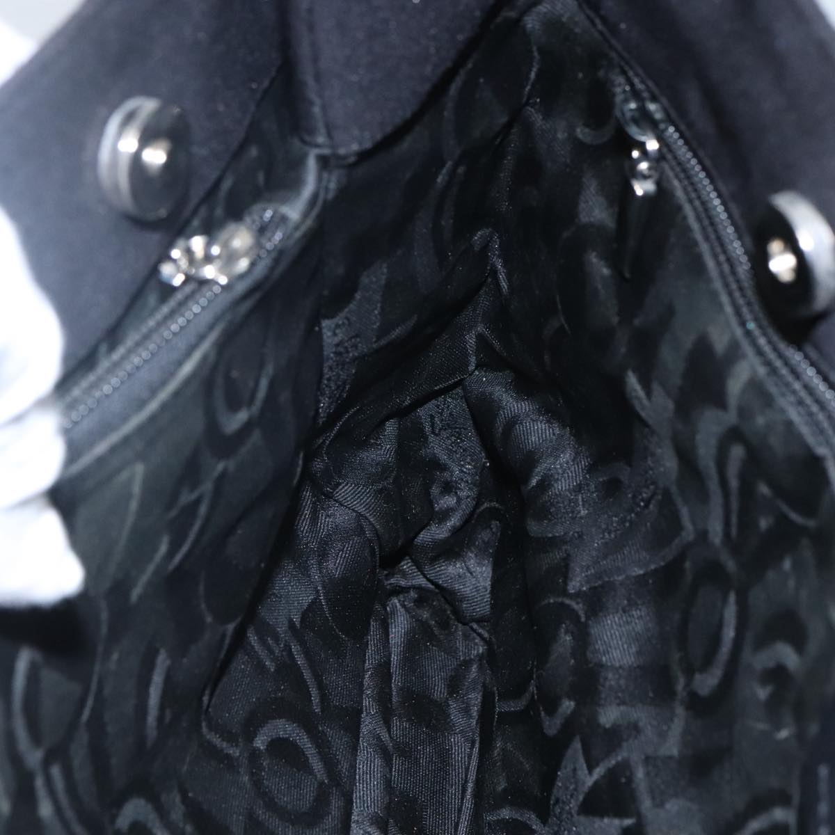 Salvatore Ferragamo Tote Bag Canvas Black Auth bs21725