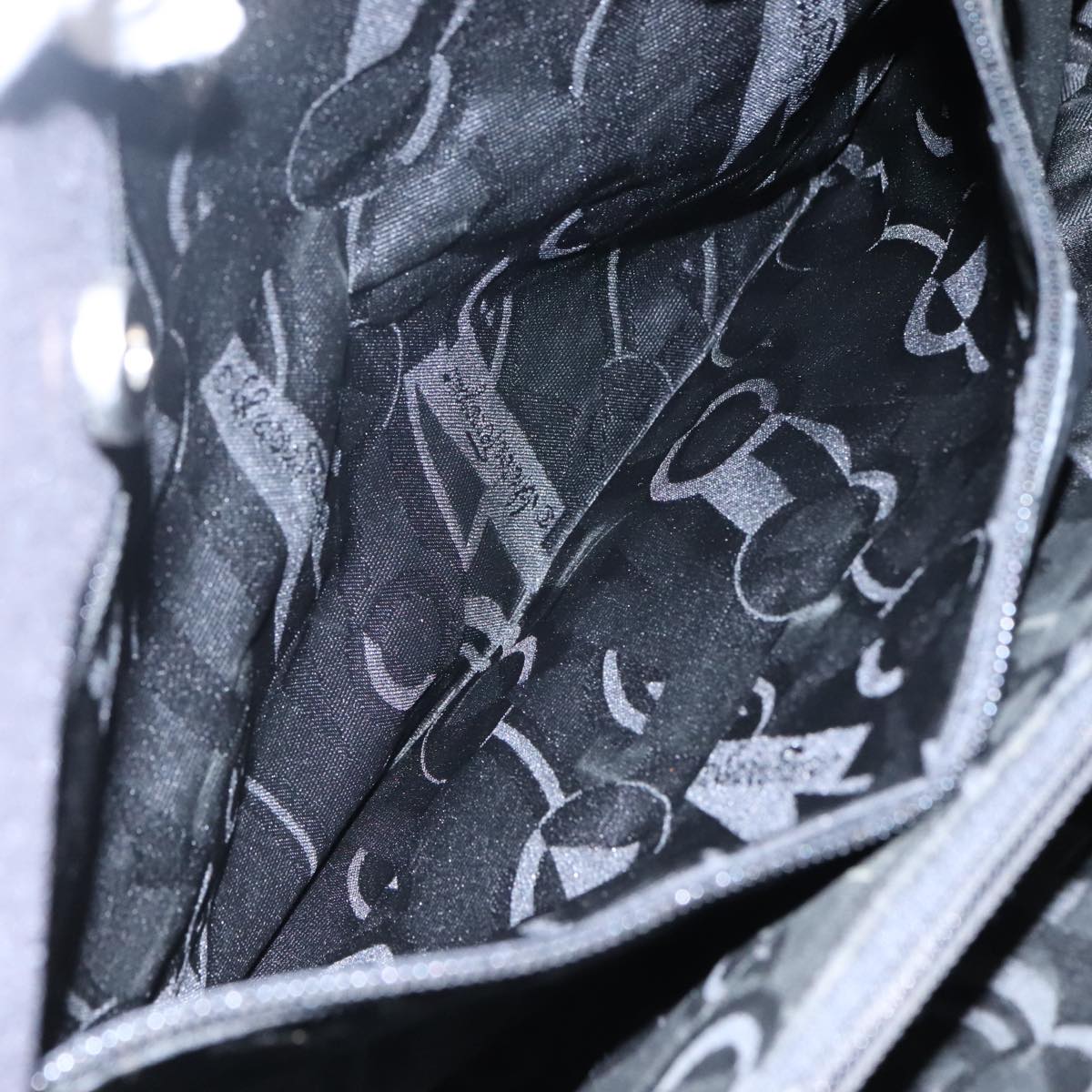 Salvatore Ferragamo Tote Bag Canvas Black Auth bs21725