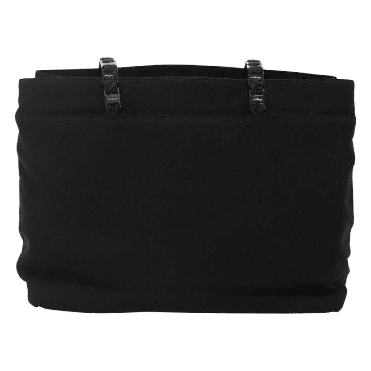 Salvatore Ferragamo Tote Bag Canvas Black Auth bs21725
