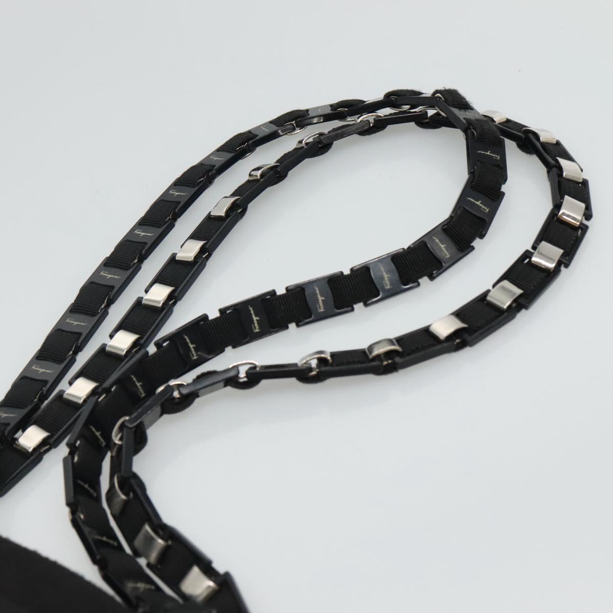 Salvatore Ferragamo Tote Bag Canvas Black Auth bs21725