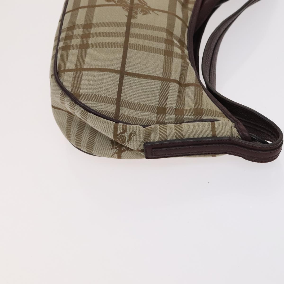 BURBERRY Nova Check Blue Label Shoulder Bag Canvas 2Set Beige Gray Auth bs21820