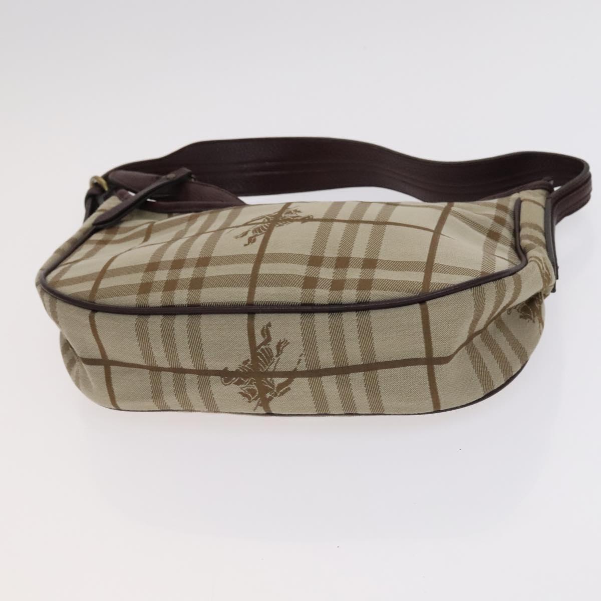 BURBERRY Nova Check Blue Label Shoulder Bag Canvas 2Set Beige Gray Auth bs21820