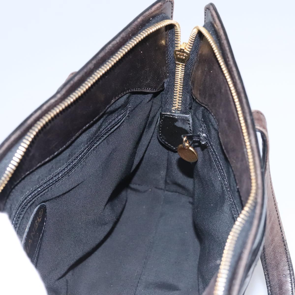 CHANEL COCO Mark Tote Bag Patent Leather Black Gold CC Auth bs21837