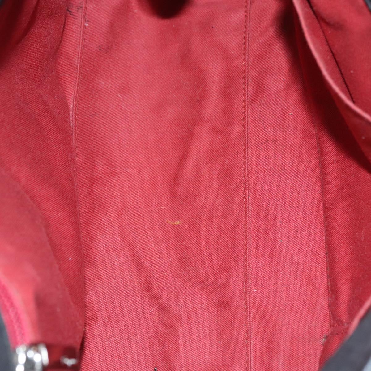 Salvatore Ferragamo Hand Bag Canvas Leather Black Silver Auth bs21851