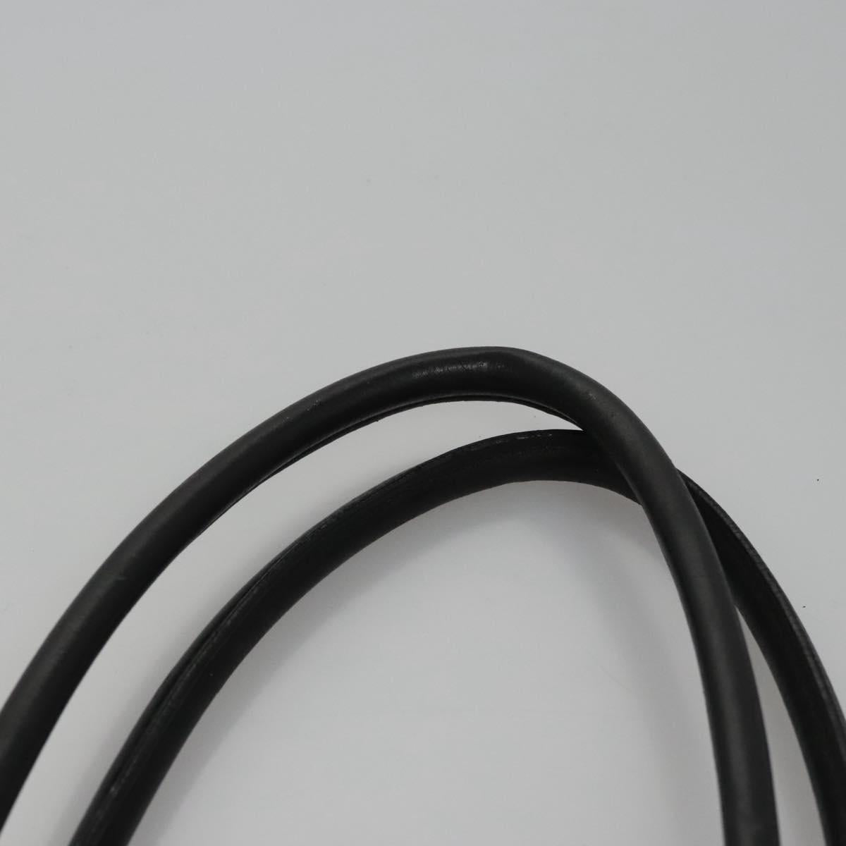 Salvatore Ferragamo Hand Bag Canvas Leather Black Silver Auth bs21851