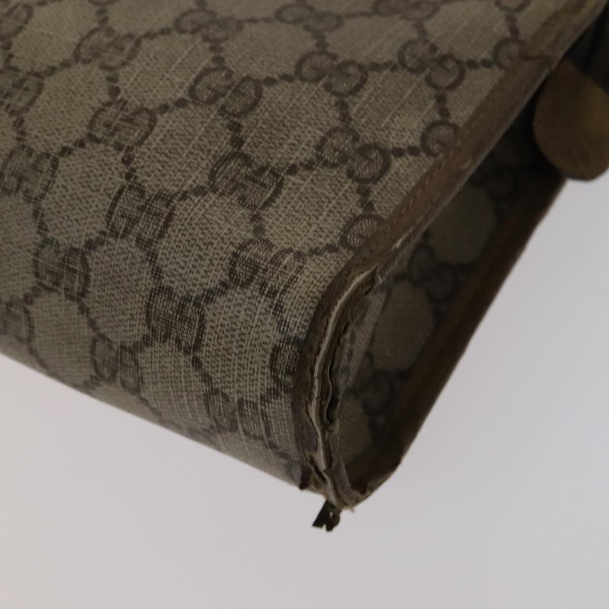 GUCCI GG Supreme Bag Canvas PVC 2 Set Beige Auth bs21866