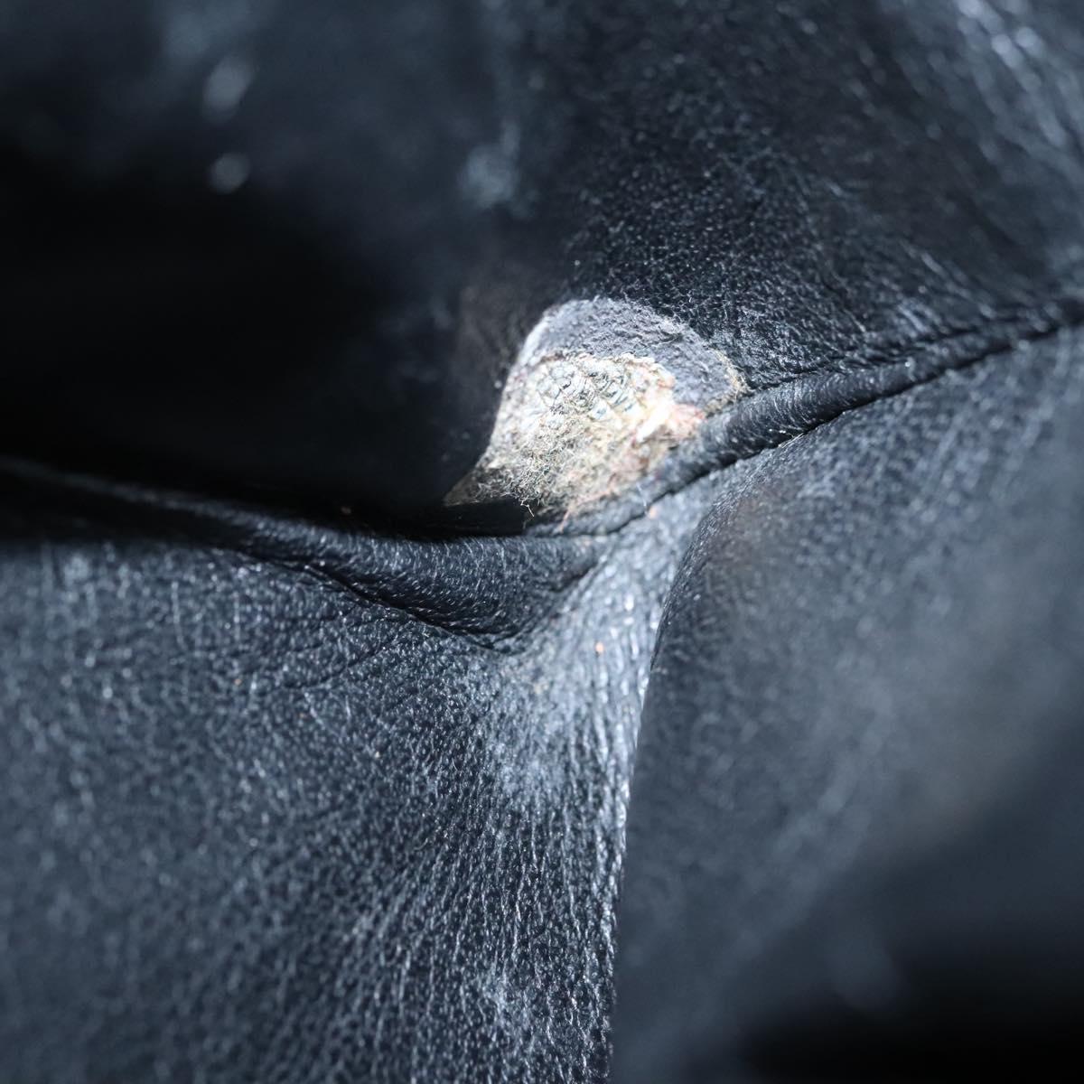 CHANEL COCO Mark Tote Bag Caviar Skin Black Gold CC Auth bs21869