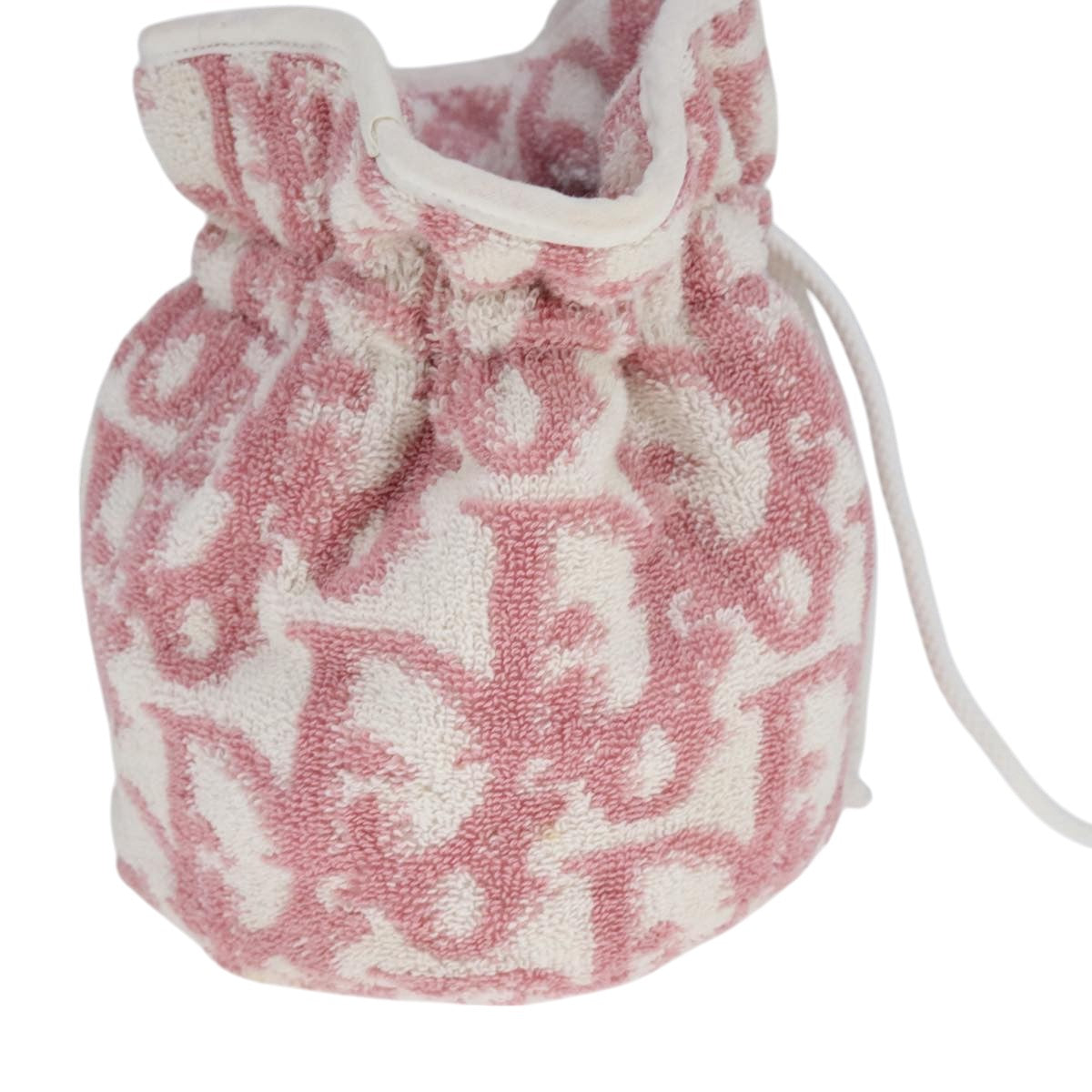 Christian Dior Purse Pouch Pile Pink White Auth bs21872