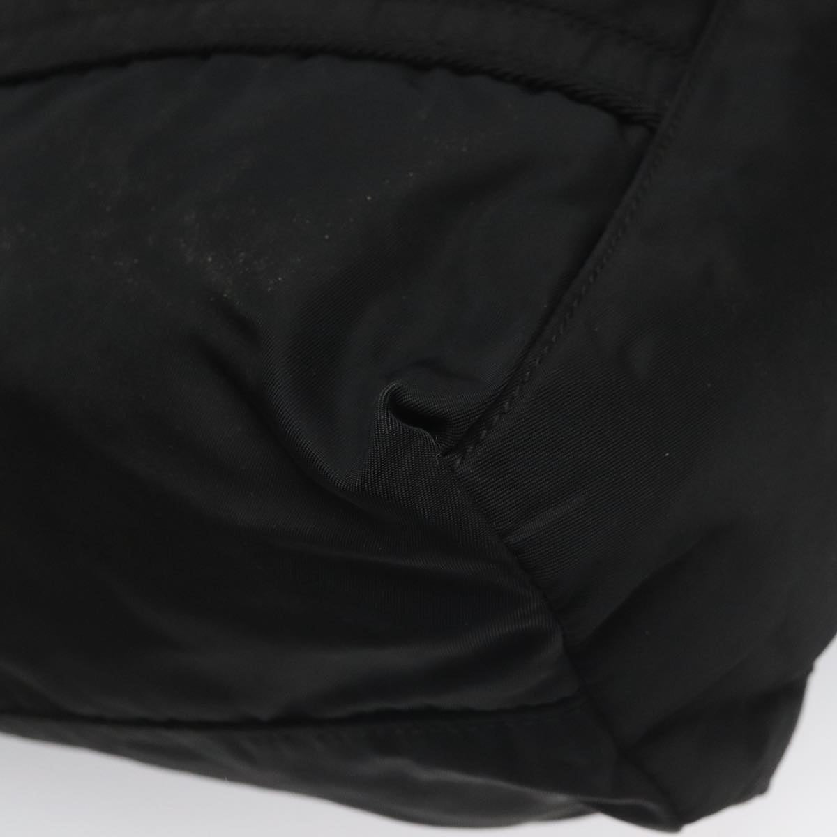 PRADA Tote Bag Nylon Black Silver Auth bs21891