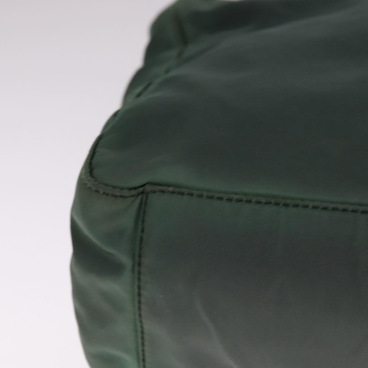 PRADA Hand Bag Nylon Green Silver Auth bs21896