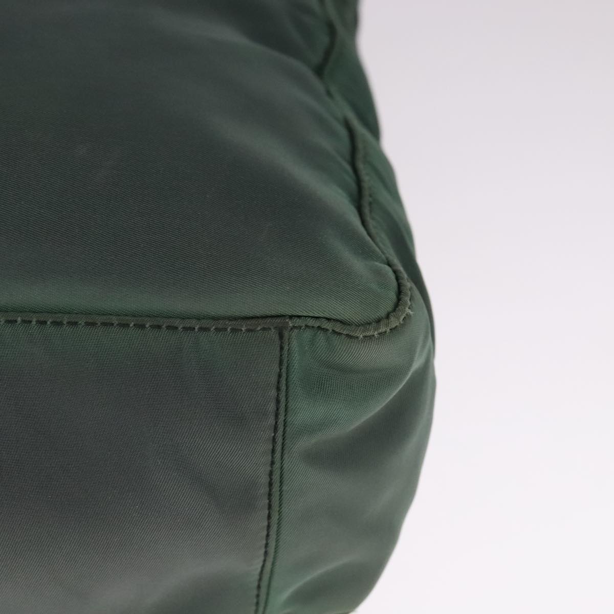 PRADA Hand Bag Nylon Green Silver Auth bs21896