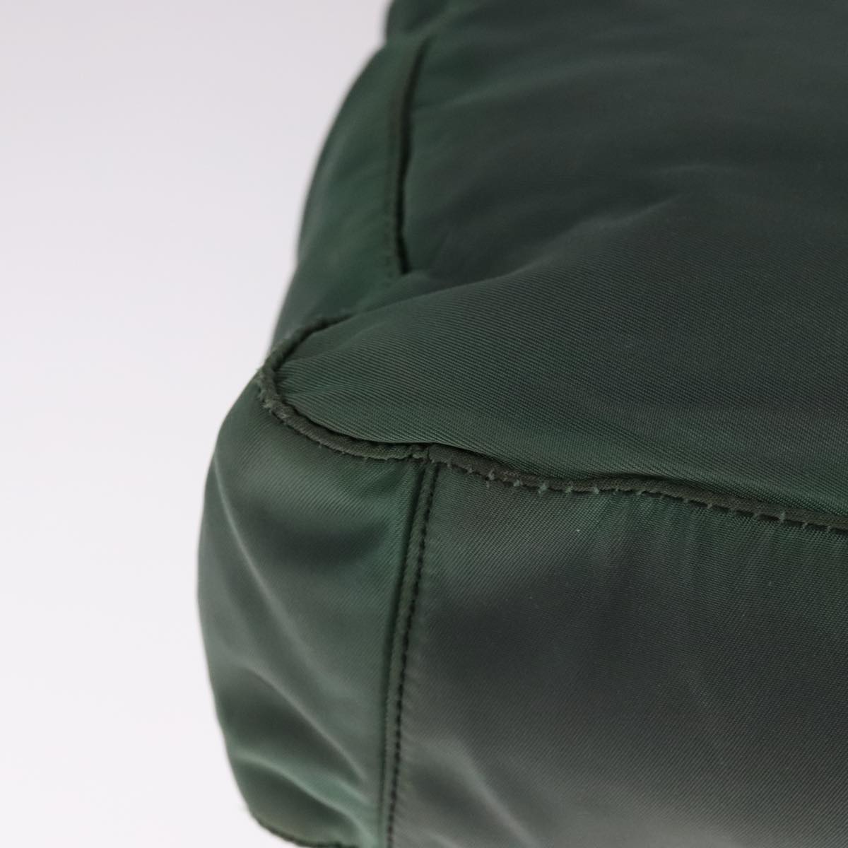 PRADA Hand Bag Nylon Green Silver Auth bs21896