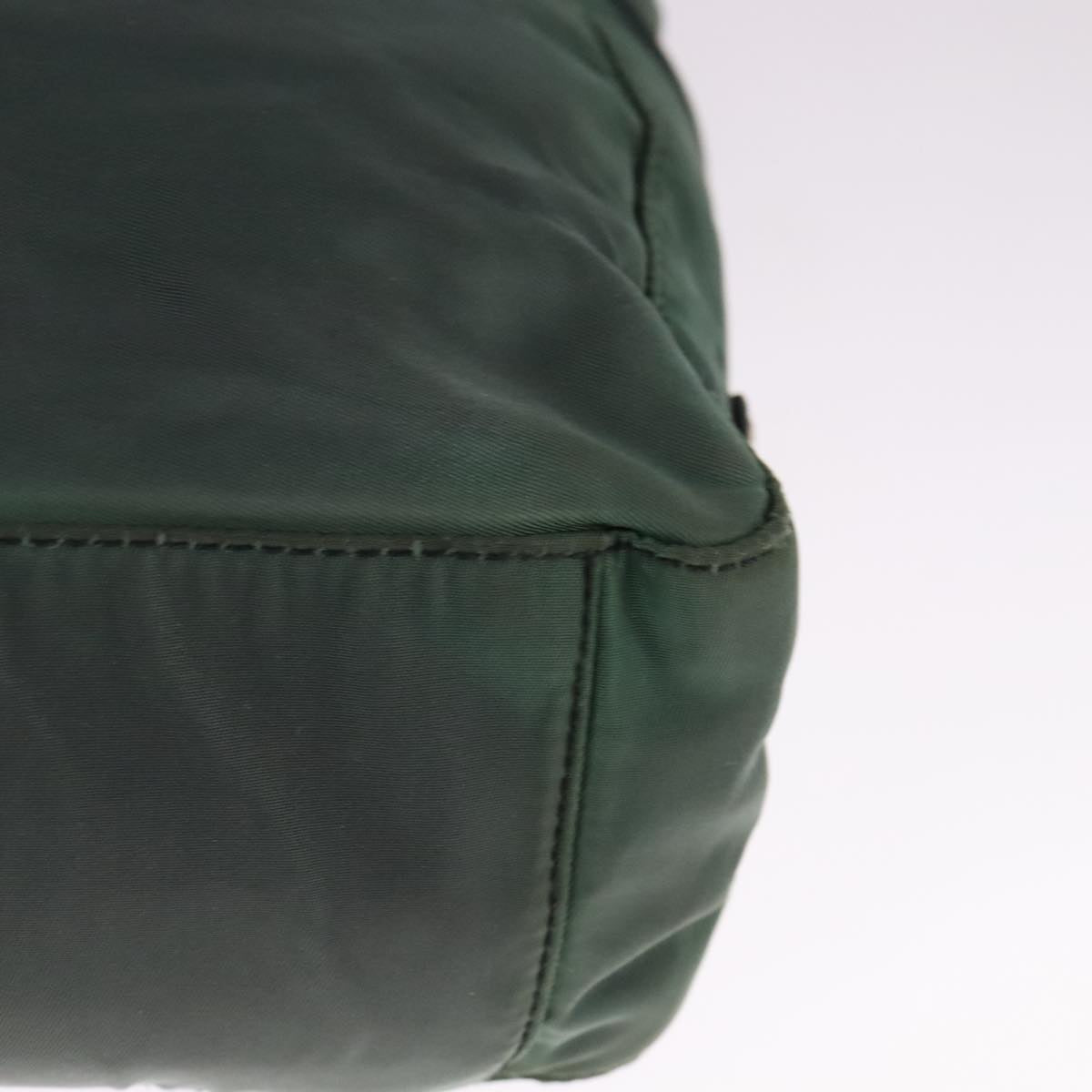 PRADA Hand Bag Nylon Green Silver Auth bs21896