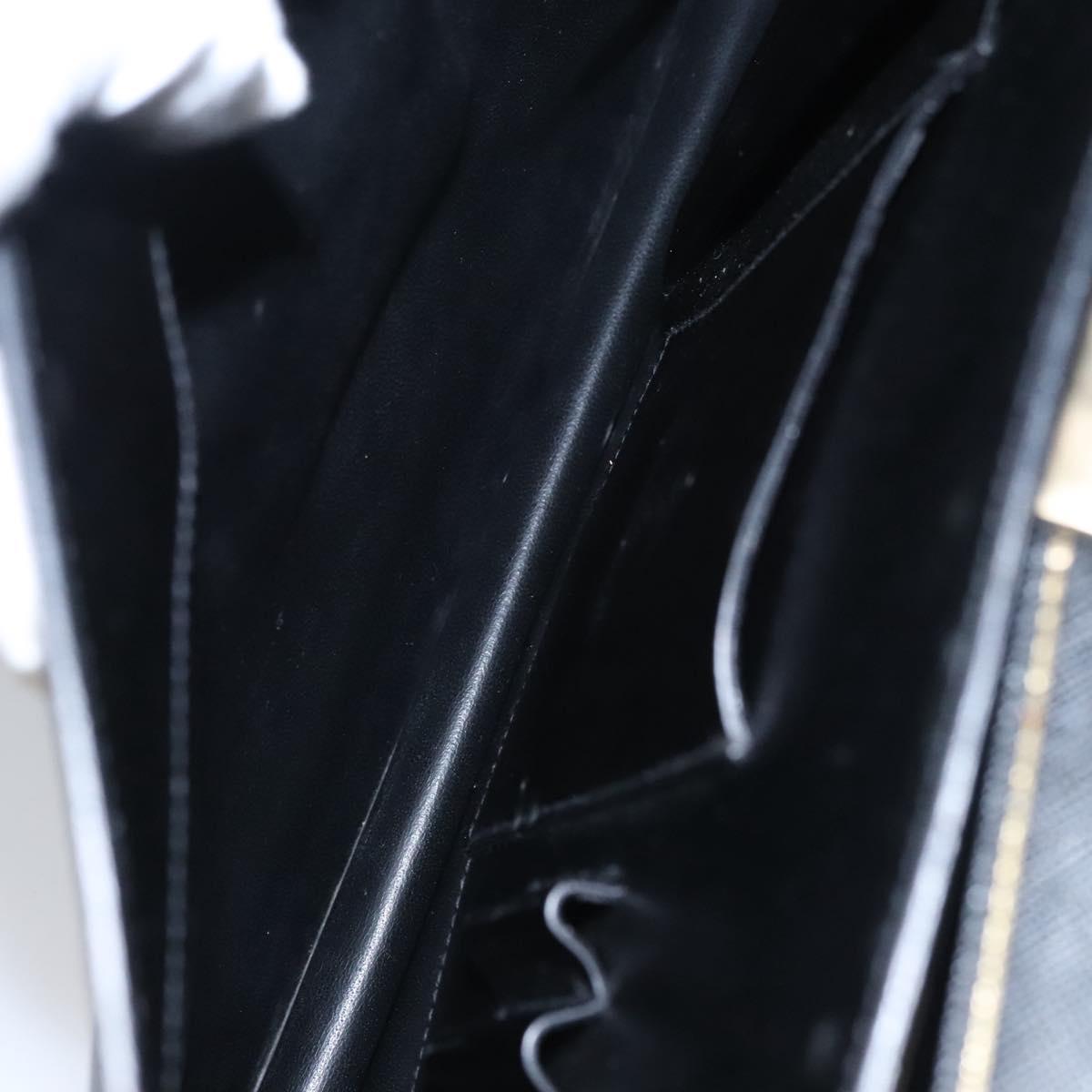 PRADA Business Bag Safiano leather Black Gold Auth bs21898