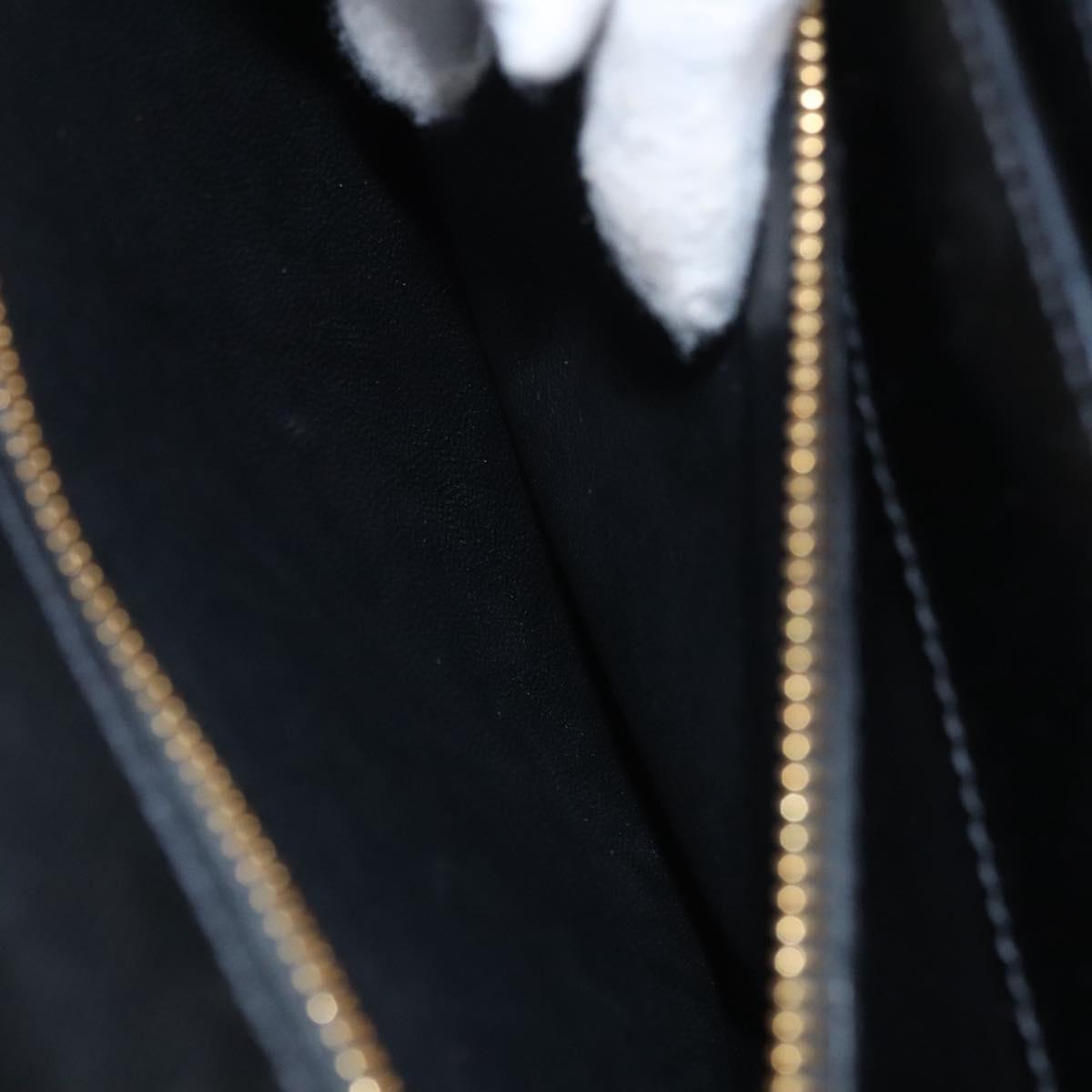 PRADA Business Bag Safiano leather Black Gold Auth bs21898