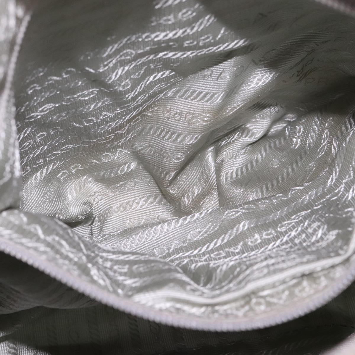 PRADA Shoulder Bag Nylon Light Blue Gray Silver Auth bs21902