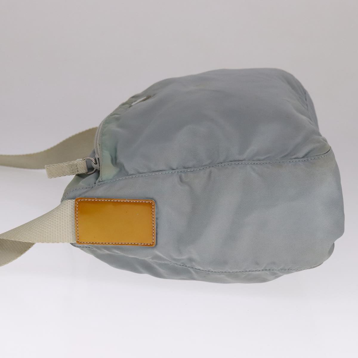 PRADA Shoulder Bag Nylon Light Blue Gray Silver Auth bs21902
