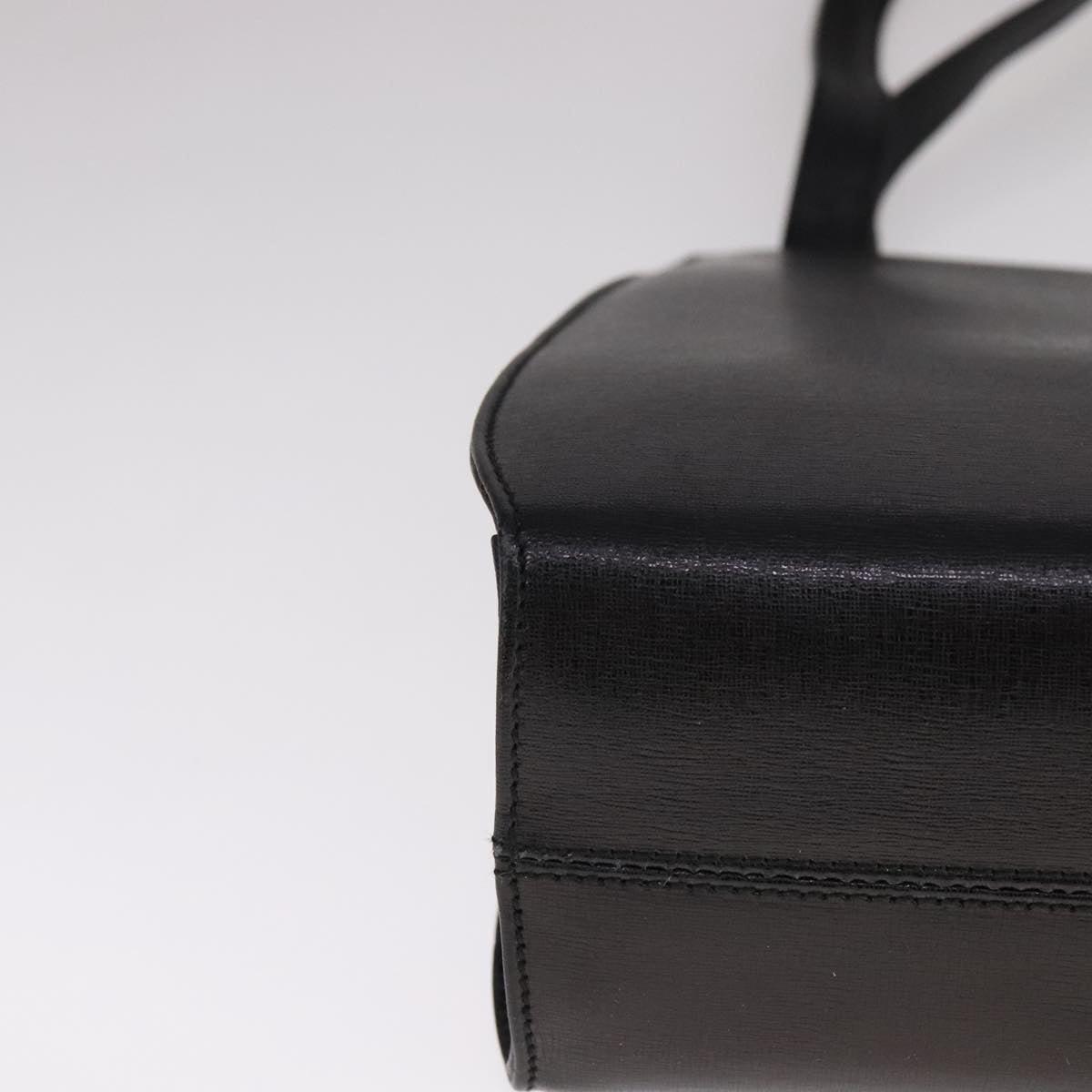 Salvatore Ferragamo Shoulder Bag Leather Black Gold Auth bs21904