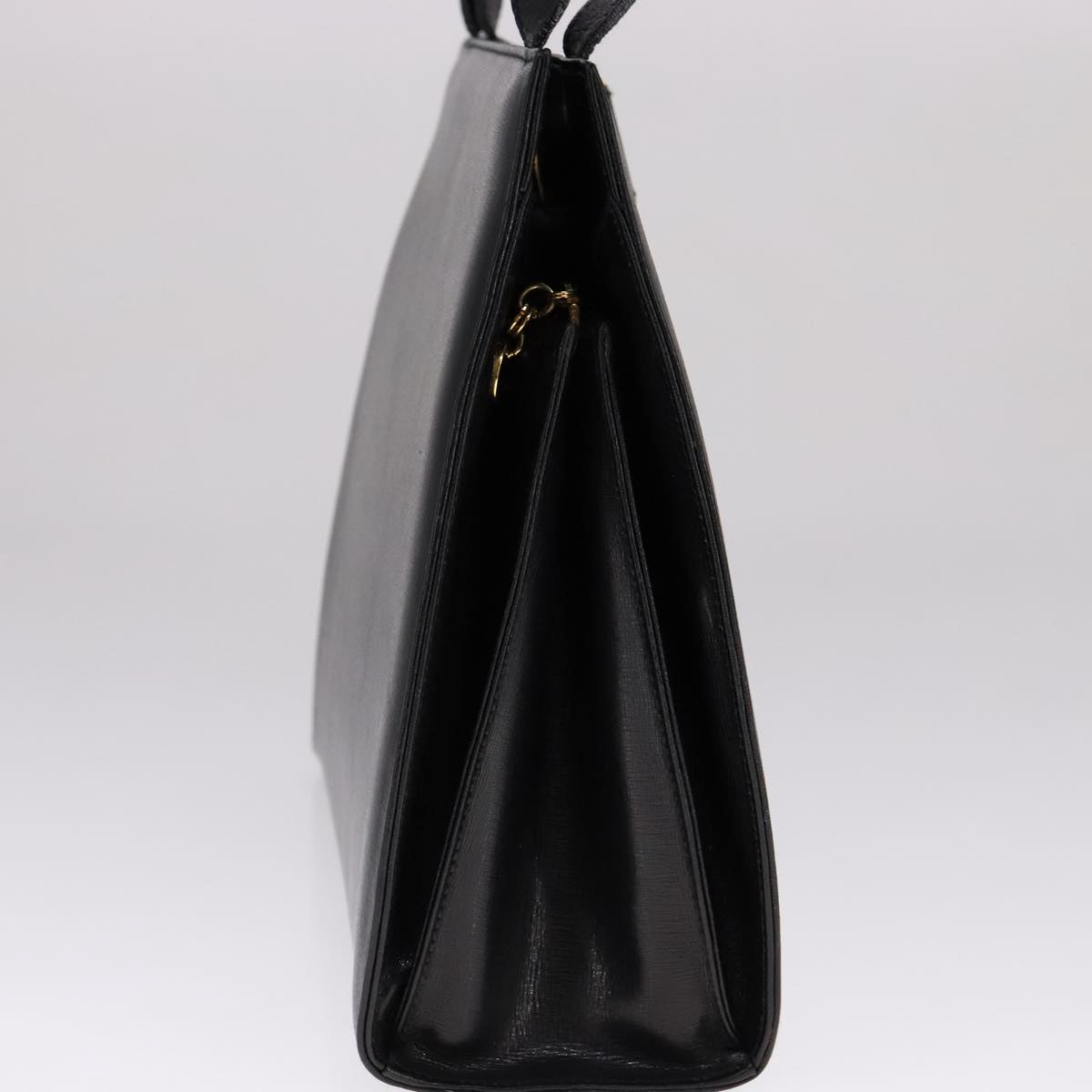 Salvatore Ferragamo Shoulder Bag Leather Black Gold Auth bs21904