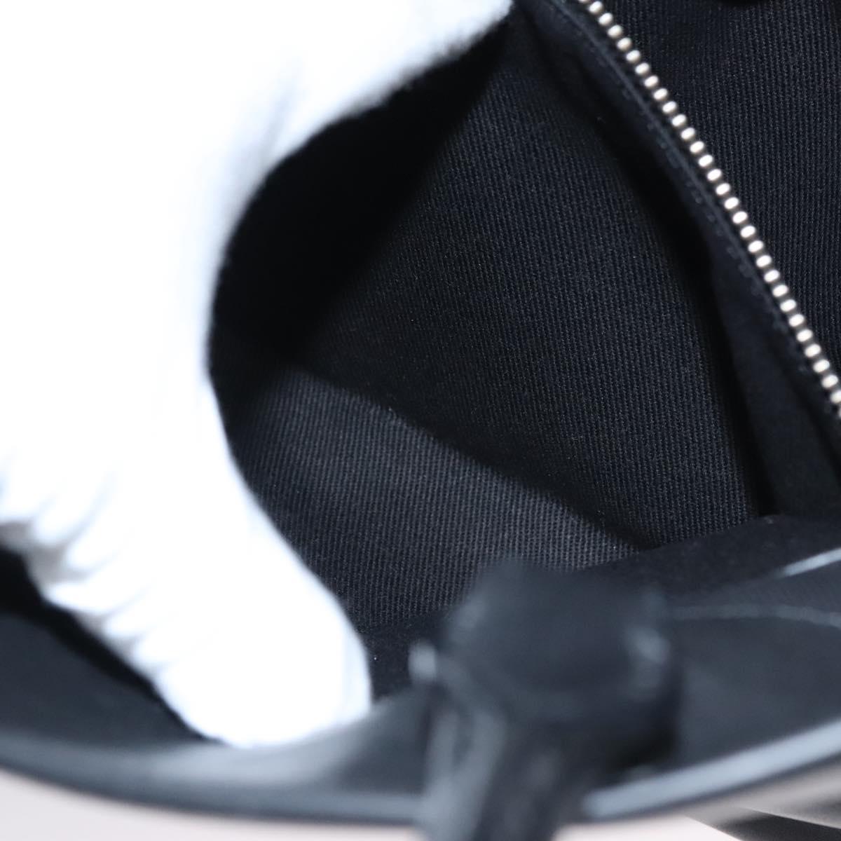 Poro Ralph Lauren Hand Bag Leather Black Silver Auth bs21919