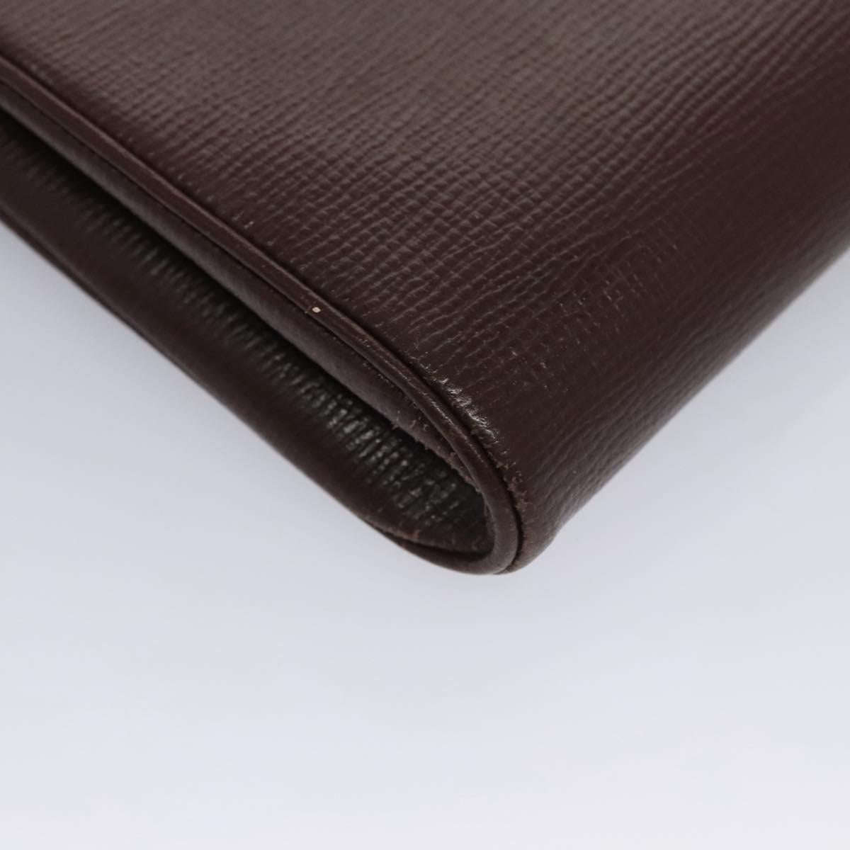 CELINE Circle Shoulder Bag Leather Brown Gold Auth bs21922