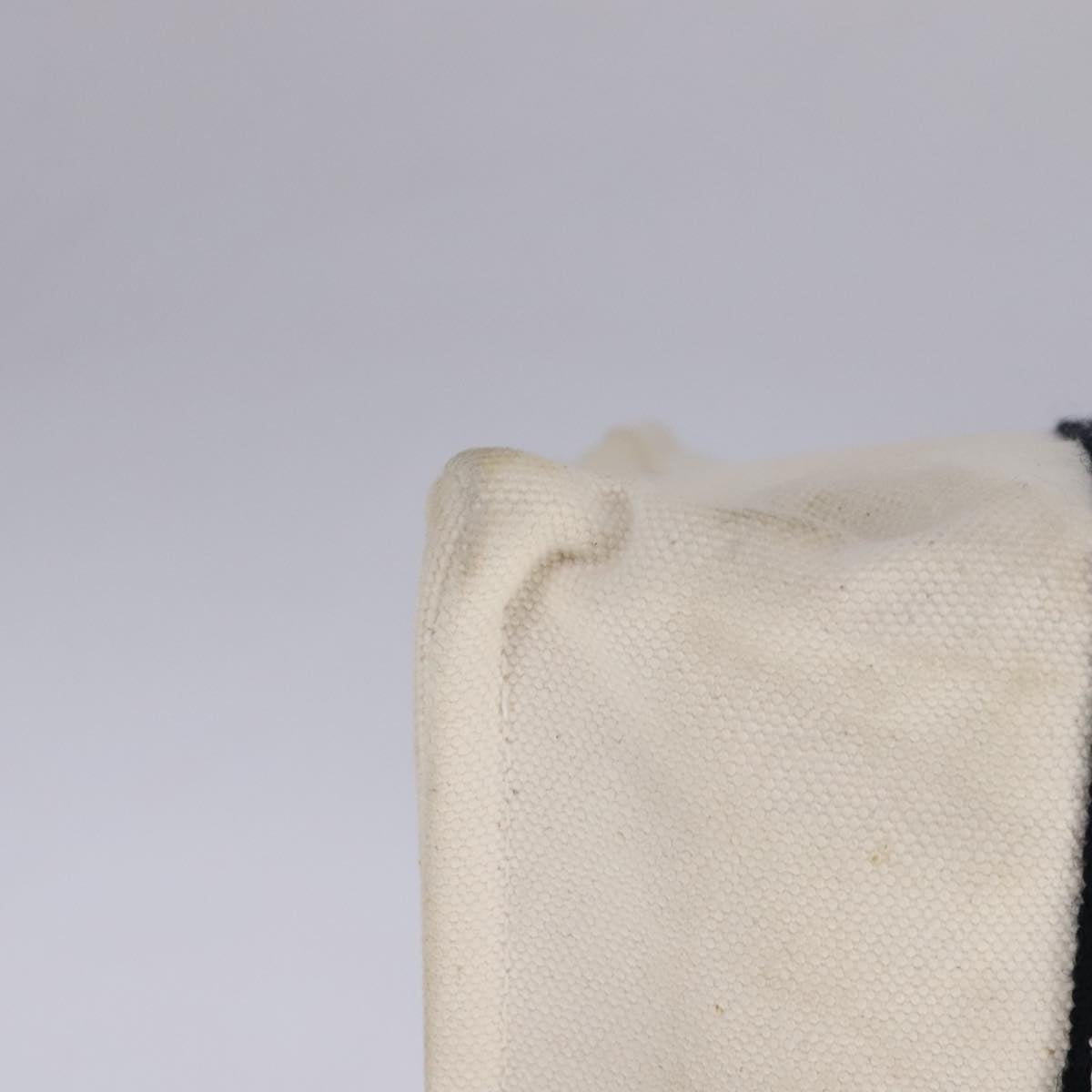 HERMES Bora Bora PM Tote Bag Canvas White Black Silver Auth bs21949