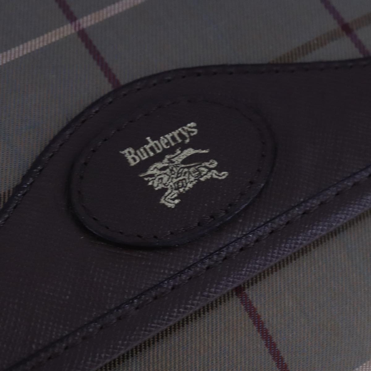 Burberrys Nova Check Clutch Bag Canvas Leather Beige Brown gold Auth bs21957