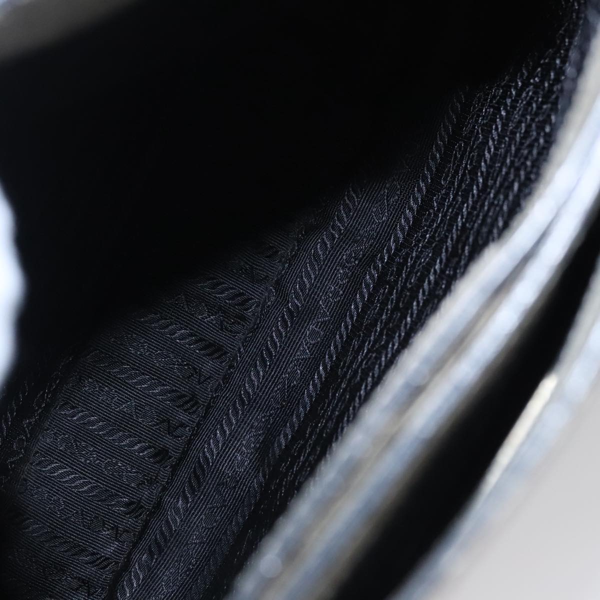 PRADA Shoulder Bag Leather Plastic Gray Dark Brown Auth bs21988