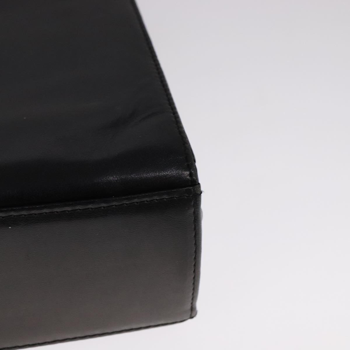 GIVENCHY Hand Bag Leather Black Gold Auth bs21995