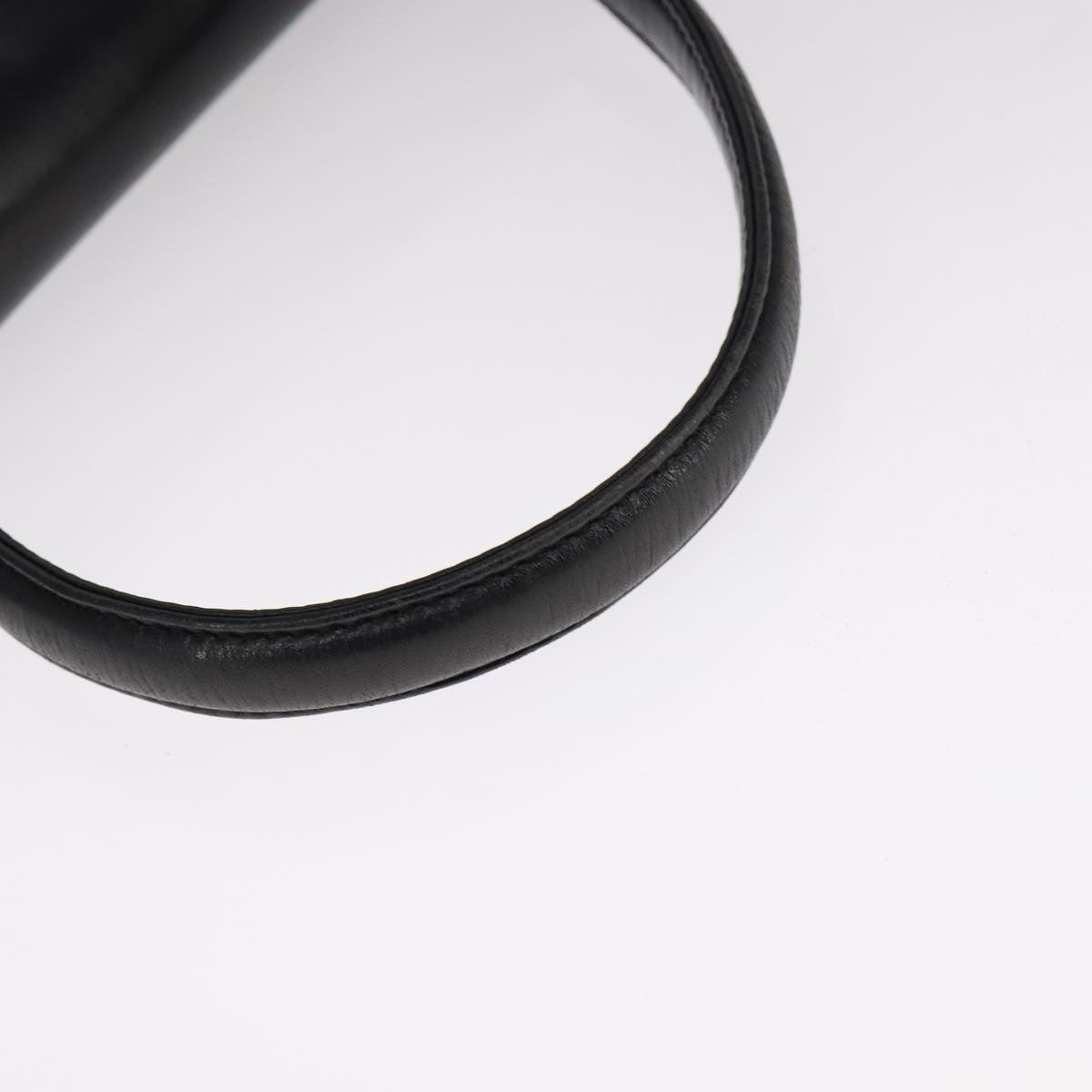 GIVENCHY Hand Bag Leather Black Gold Auth bs21995