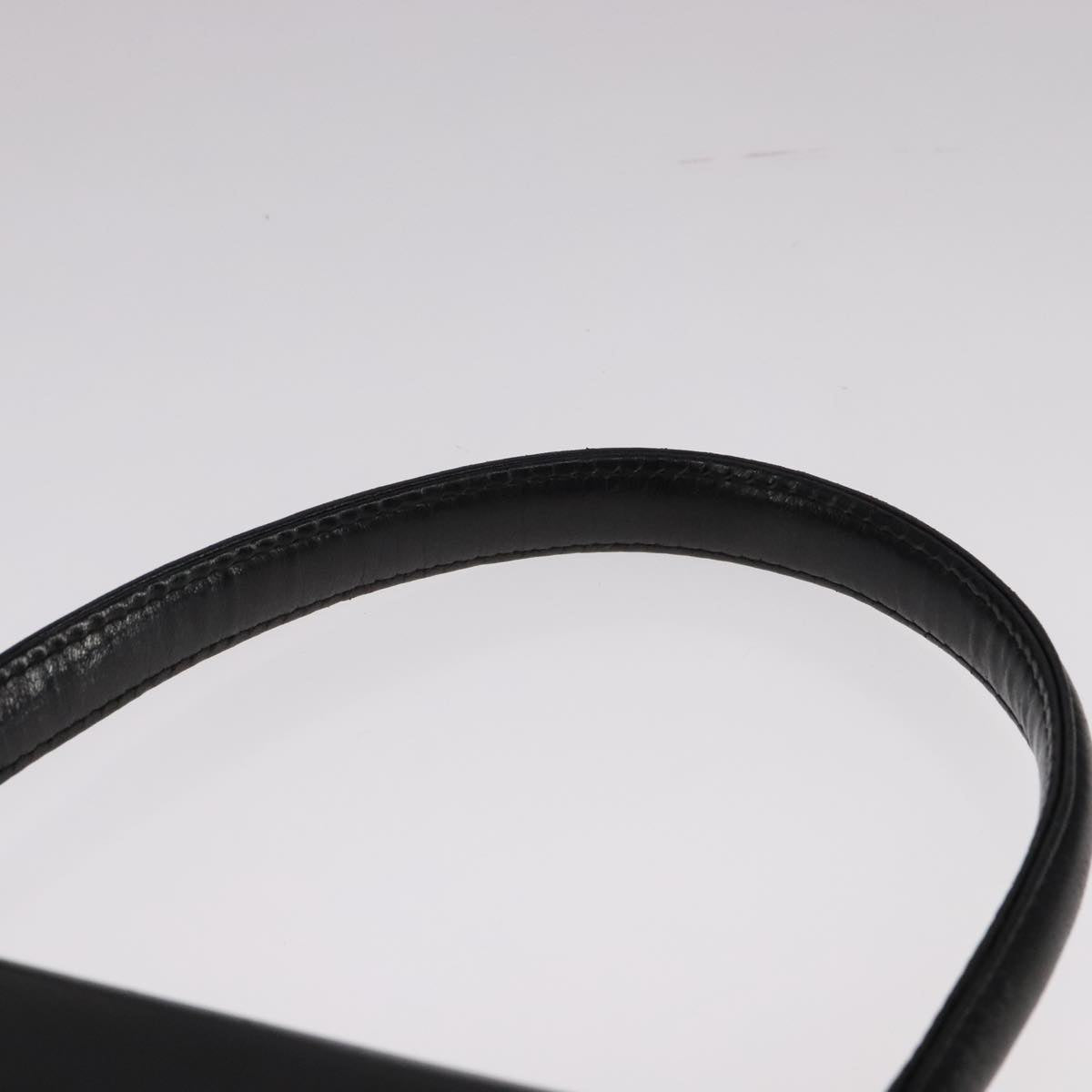 GIVENCHY Hand Bag Leather Black Gold Auth bs21995