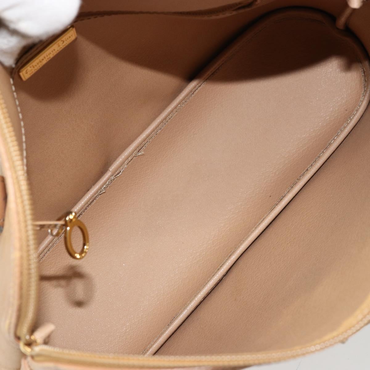 Christian Dior Trotter Canvas Hand Bag PVC Beige Auth bs22001