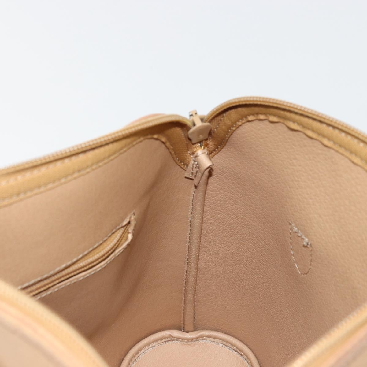 Christian Dior Trotter Canvas Hand Bag PVC Beige Auth bs22001