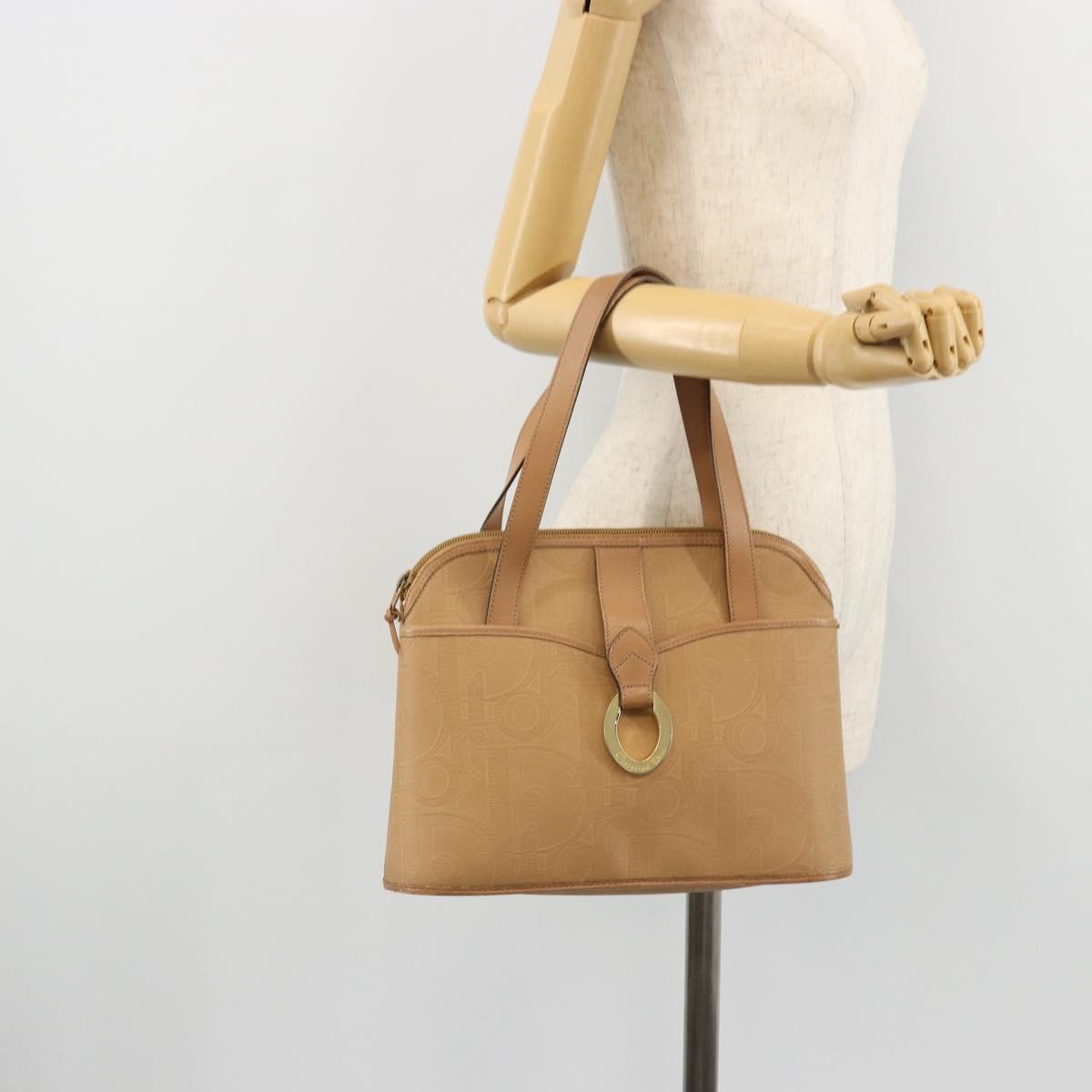 Christian Dior Trotter Canvas Hand Bag PVC Beige Auth bs22001