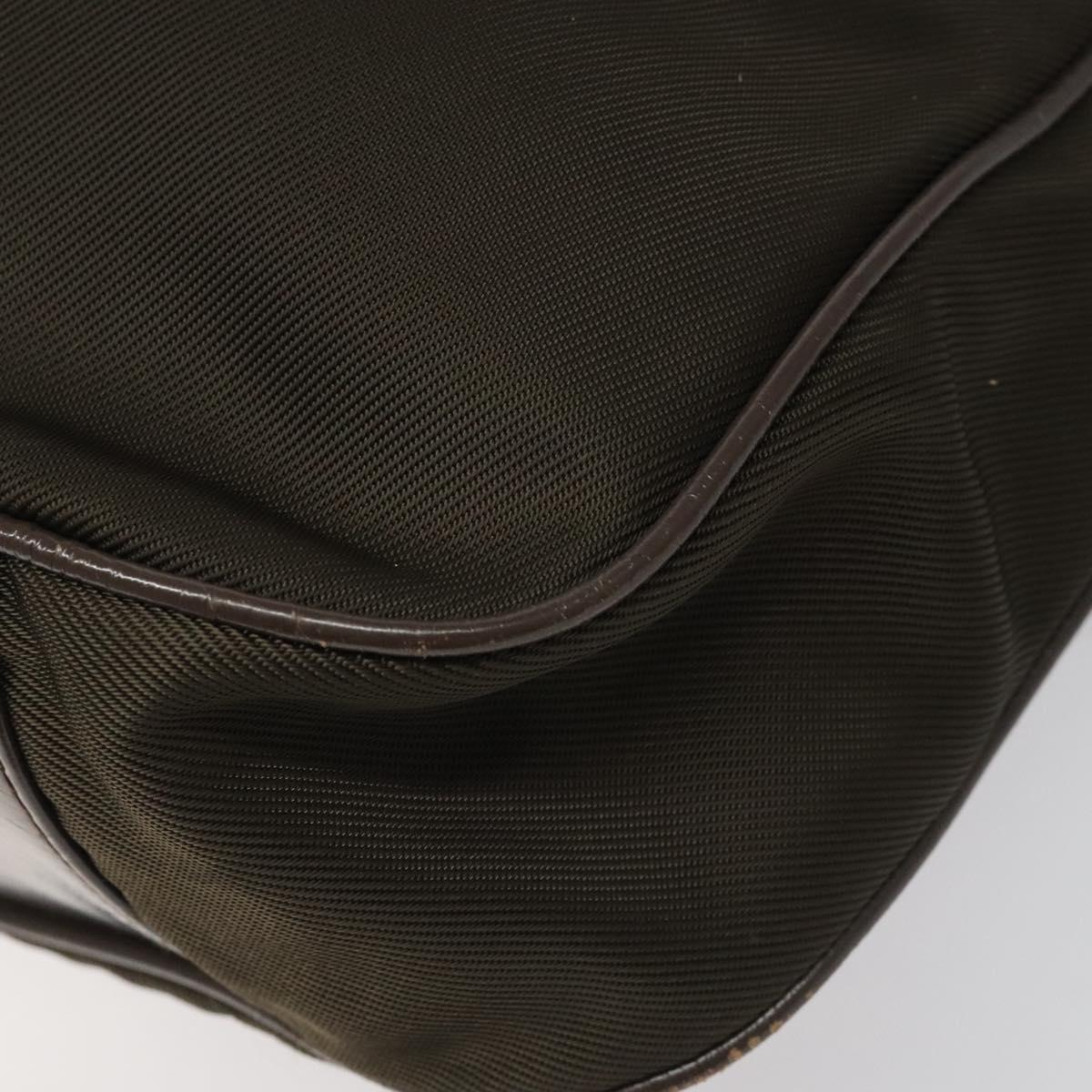 GUCCI Bamboo Hand Bag Nylon 2way Brown Silver 001 3754 15777 Auth bs22023