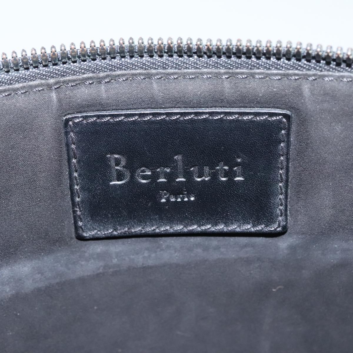 Berluti Clutch Bag Leather Black Auth bs22062