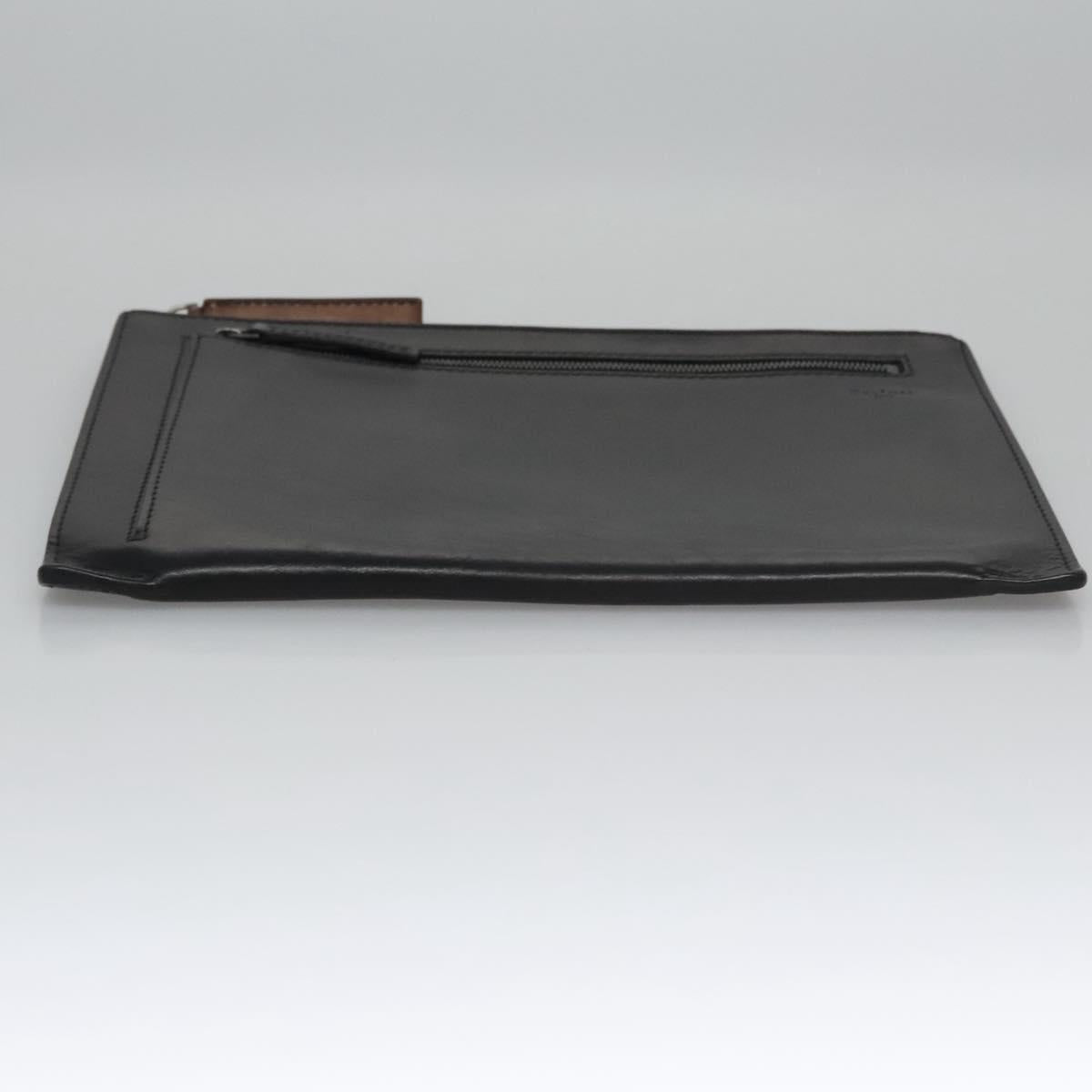 Berluti Clutch Bag Leather Black Auth bs22062