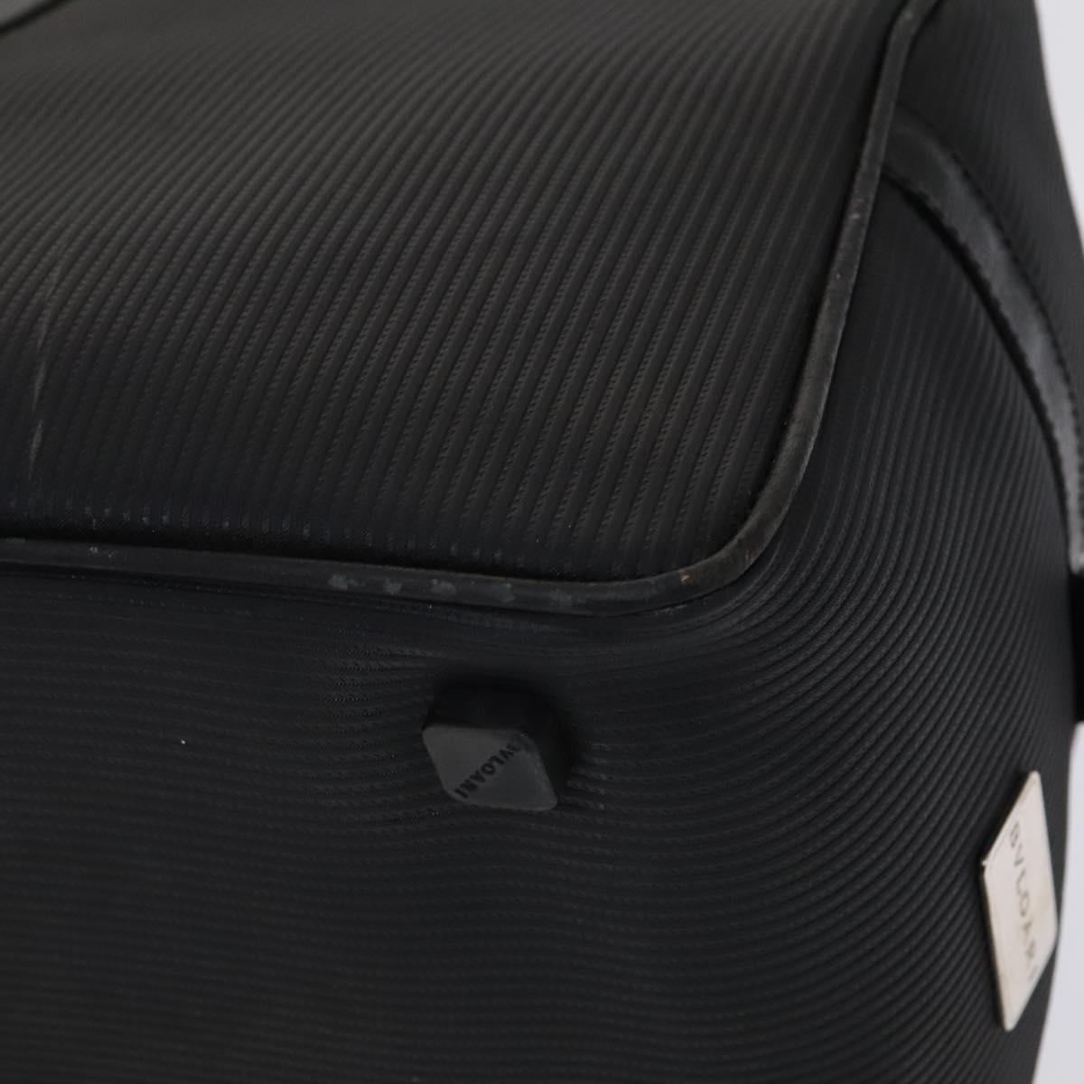 BVLGARI Boston Bag PVC Black Silver Auth bs22064