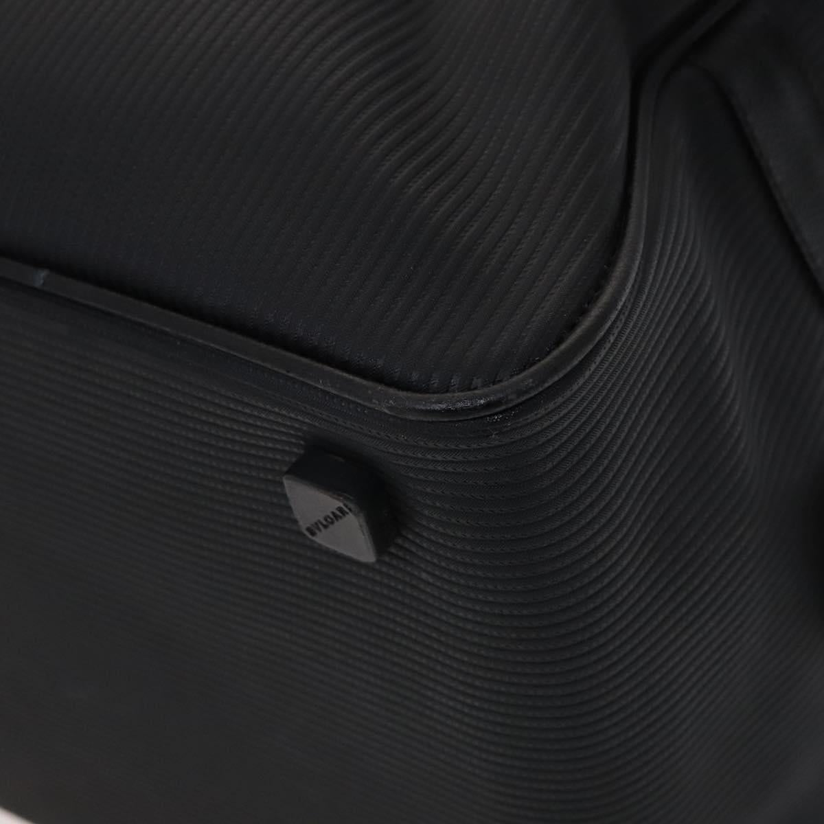 BVLGARI Boston Bag PVC Black Silver Auth bs22064