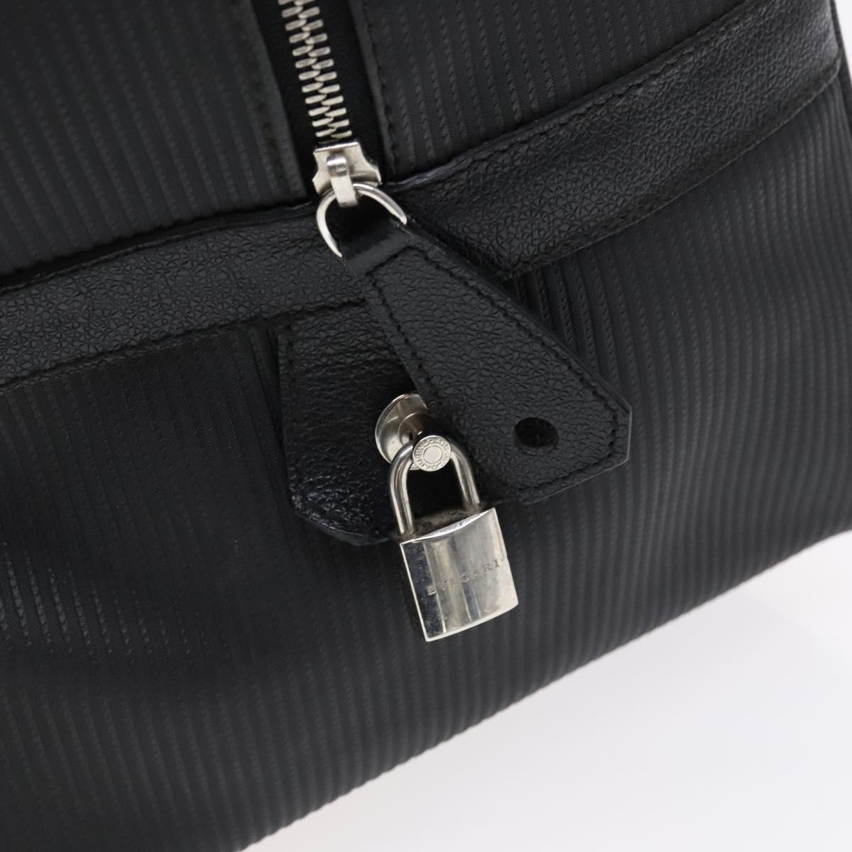 BVLGARI Boston Bag PVC Black Silver Auth bs22064