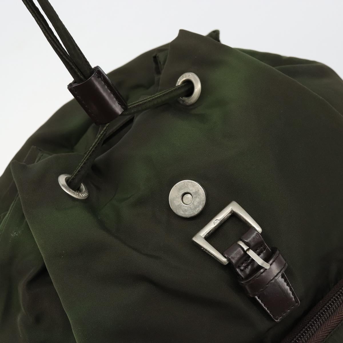 PRADA Backpack Nylon Khaki Auth bs22082