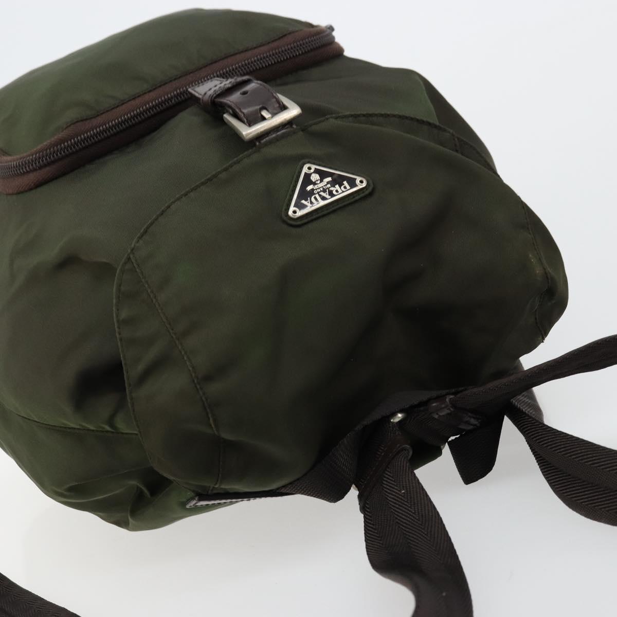 PRADA Backpack Nylon Khaki Auth bs22082