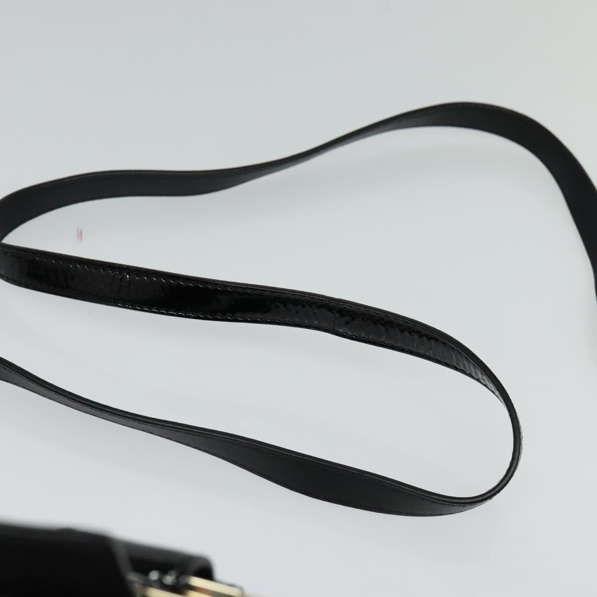 BVLGARI Chandra Shoulder Bag Enamel Black Auth bs22120