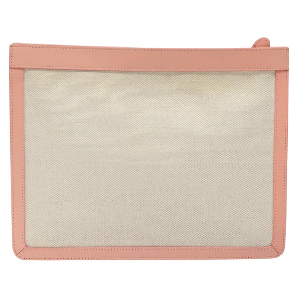 BALENCIAGA Clutch Bag Canvas Pink White 410119 Auth bs22154